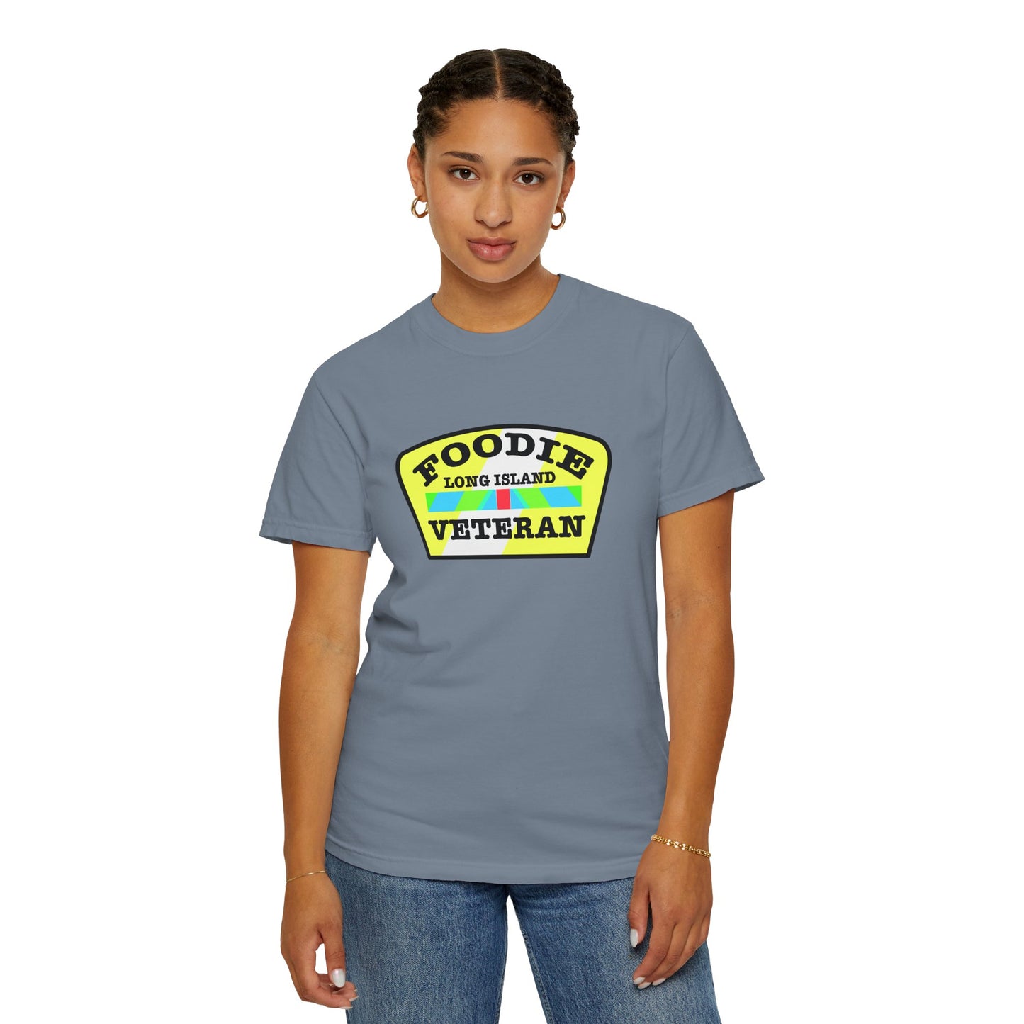 L.O.E.F Foodie Veteran Long Island Unisex Tee Shirt (Black and Yellow)