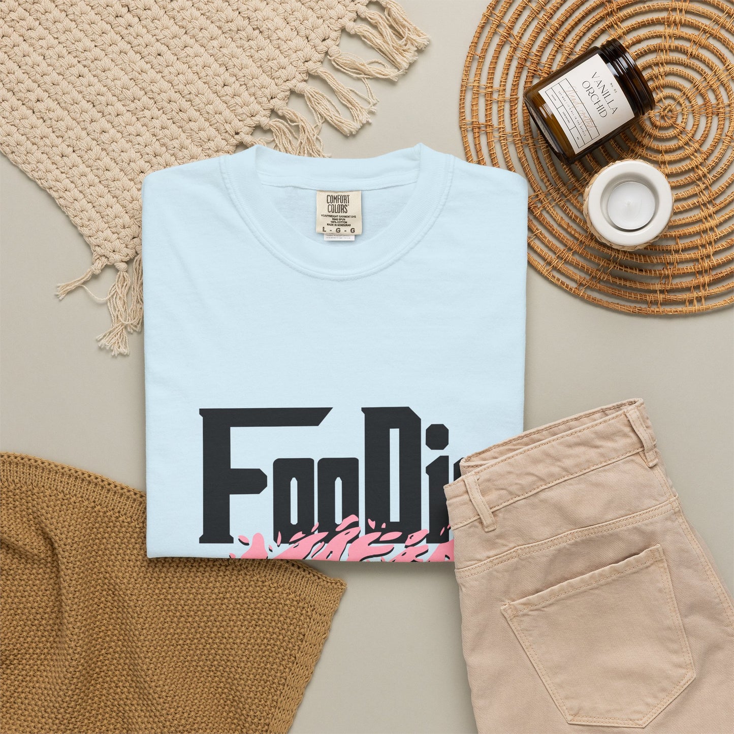 L.O.E.F Foodie Mafia Tee Shirt (Soft Pink)