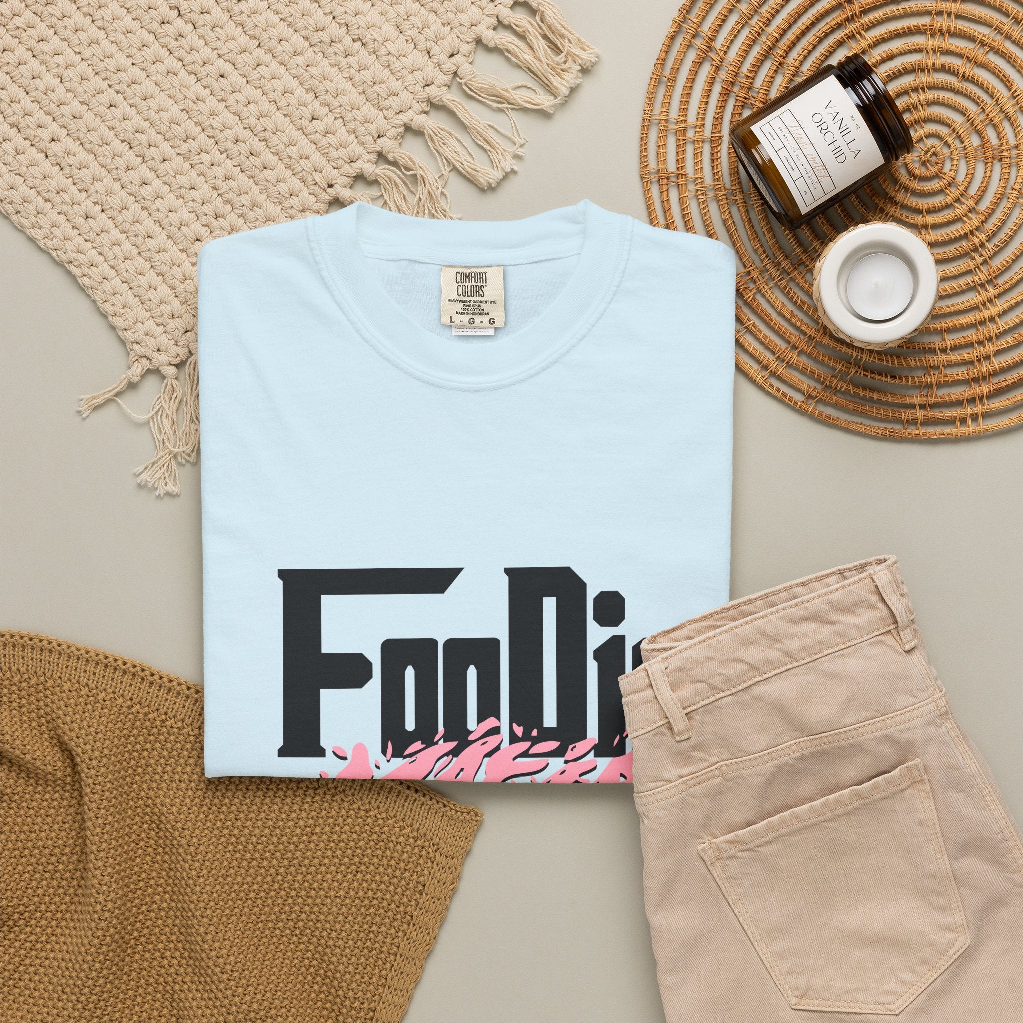 L.O.E.F Foodie Mafia Tee Shirt (Soft Pink)