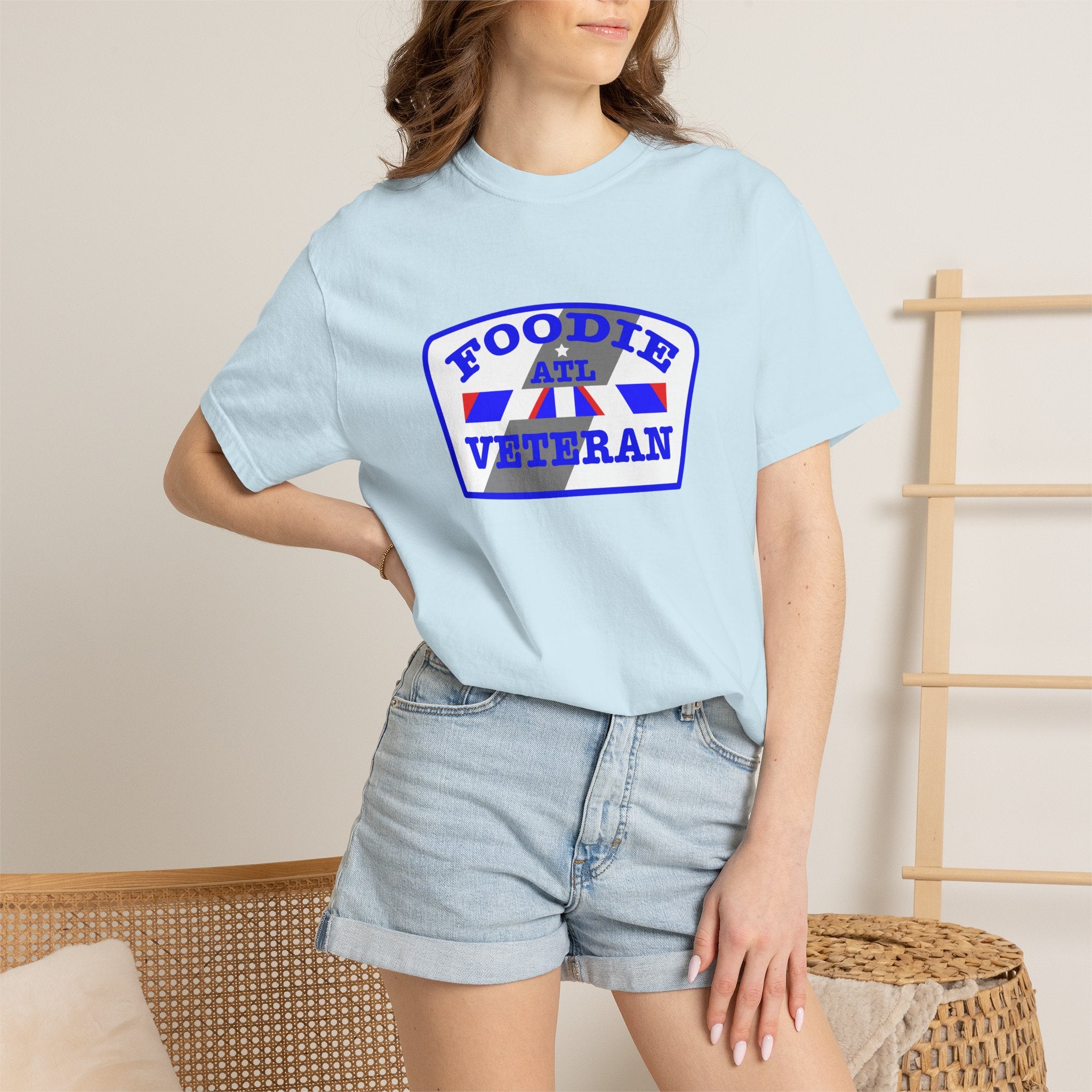 L.O.E.F Foodie Veteran ATL Unisex Tee Shirt (Blue)