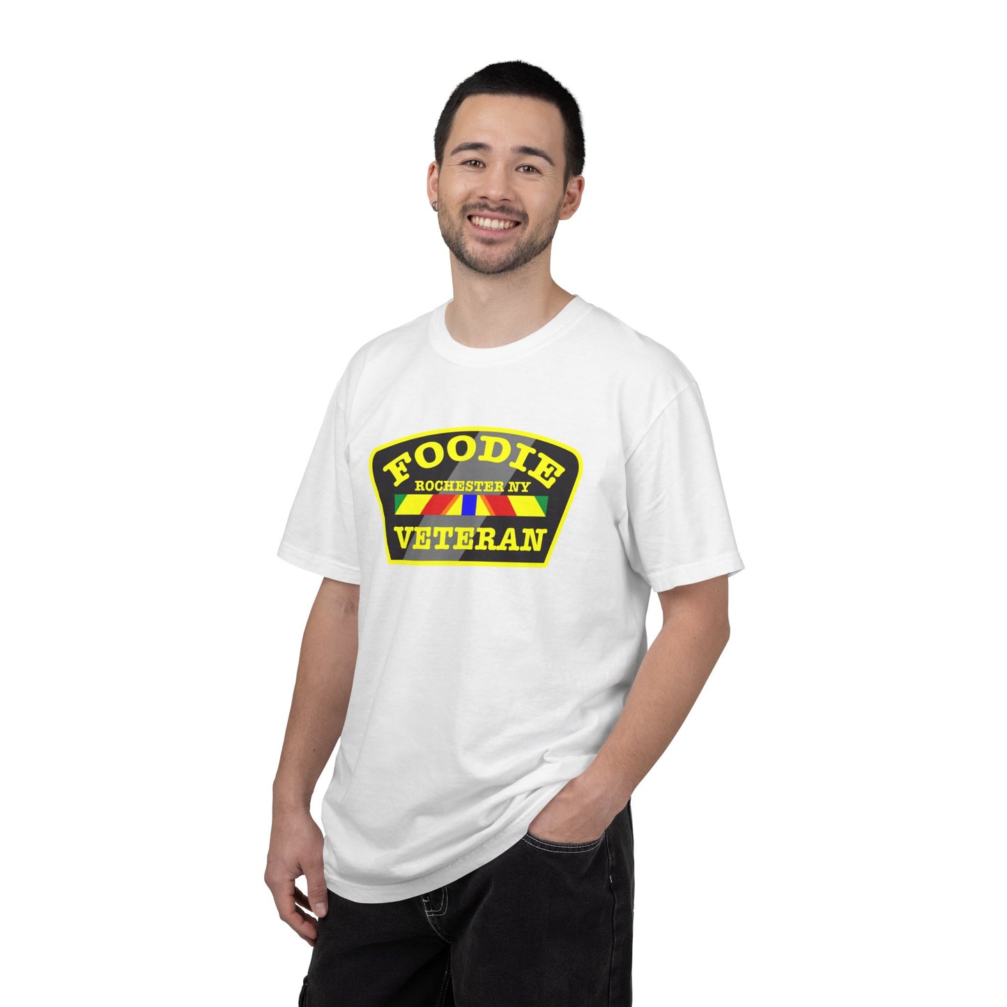 L.O.E.F Foodie Veteran ROCHESTER NY Unisex Tee Shirt (Yellow)