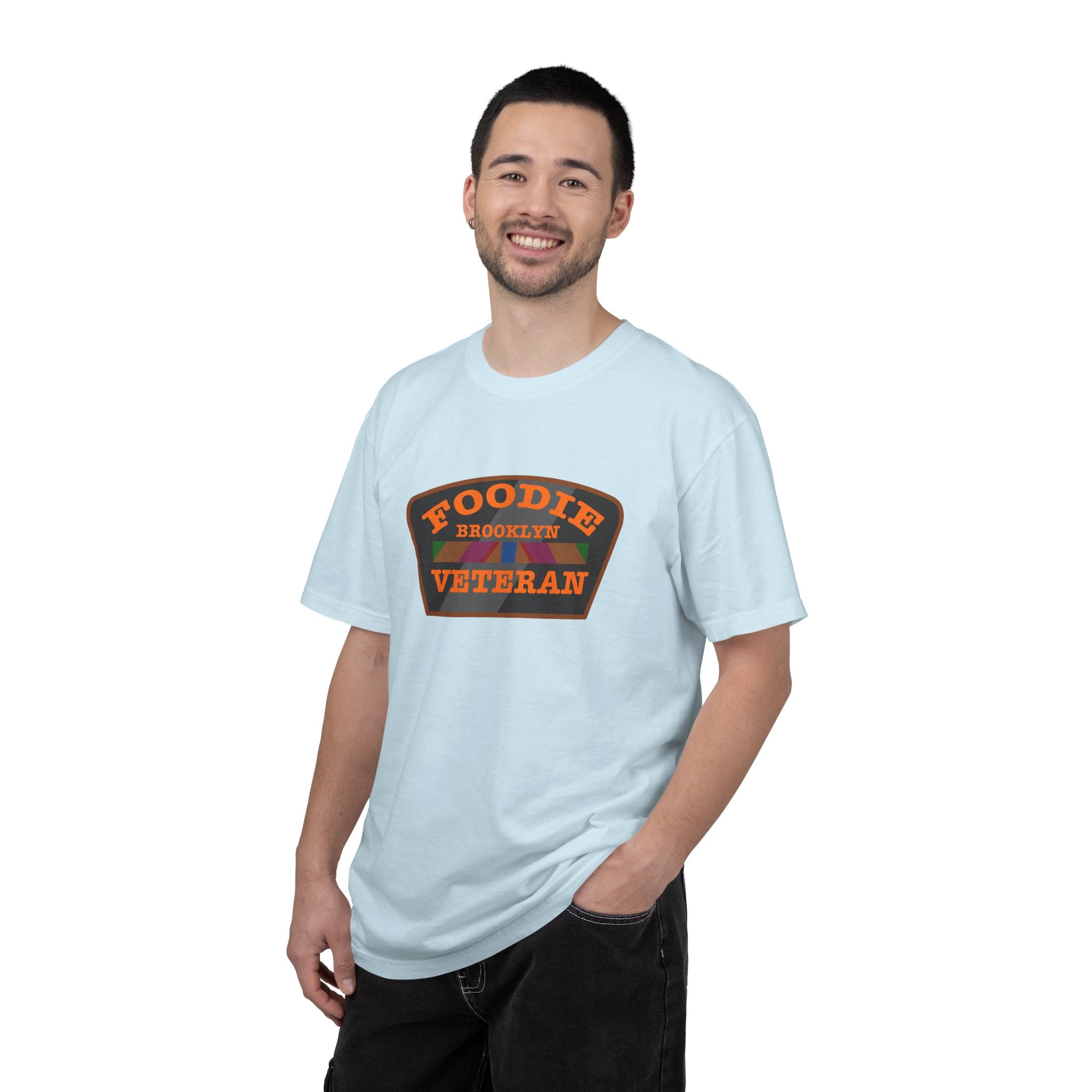 L.O.E.F Foodie Veteran BROOKLYN Unisex Tee Shirt (Orange)