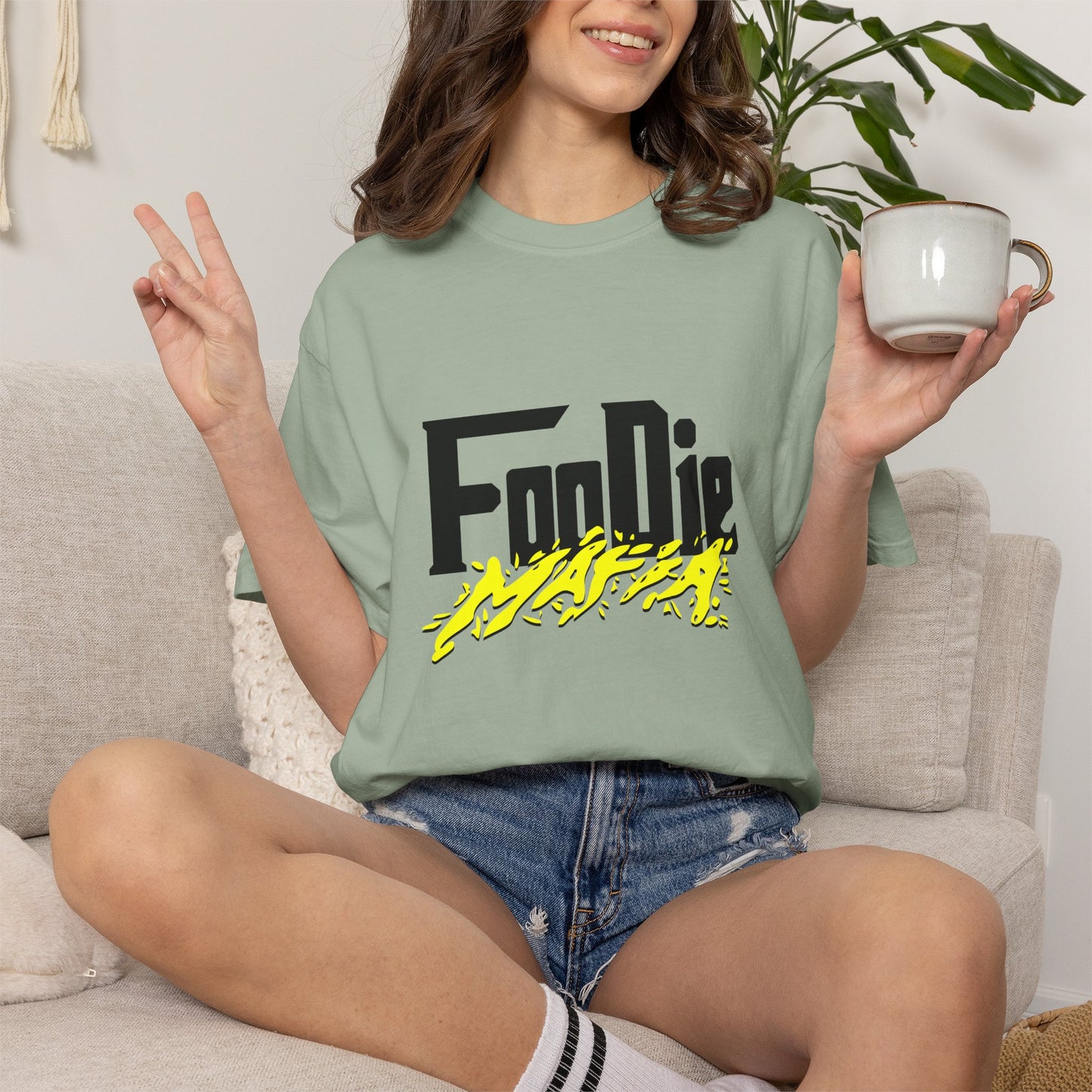 L.O.E.F Foodie Mafia Unisex Tee Shirt (Bright Yellow)
