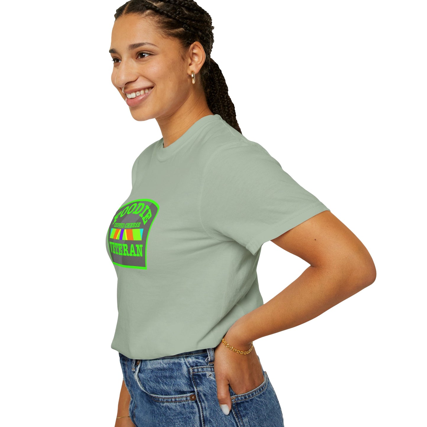 L.O.E.F Foodie Veteran Chopped Cheese Unisex Tee Shirt (Neon Green)
