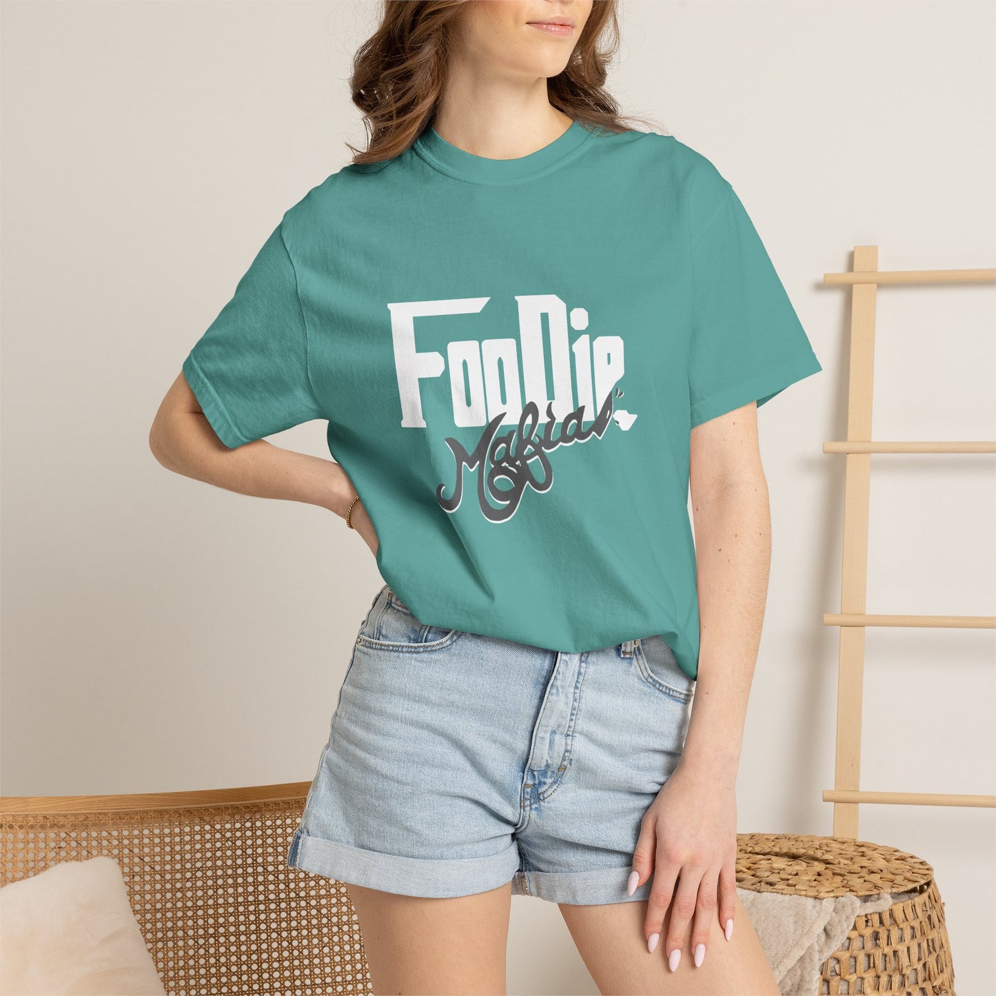 L.O.E.F White Foodie Mafia Unisex Tee shirt (Dark Grey)
