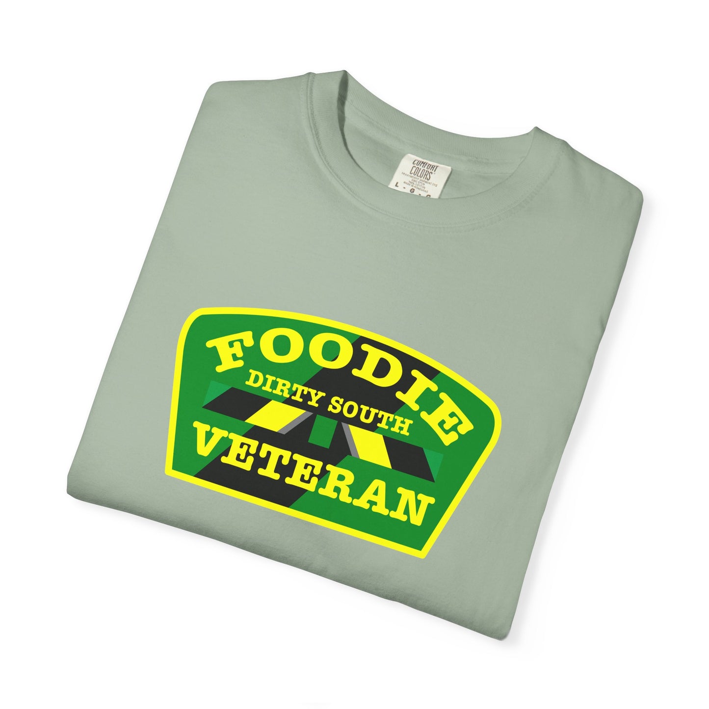 L.O.E.F Foodie Veteran DIRTY SOUTH Unisex Tee Shirt (Yellow and Green)