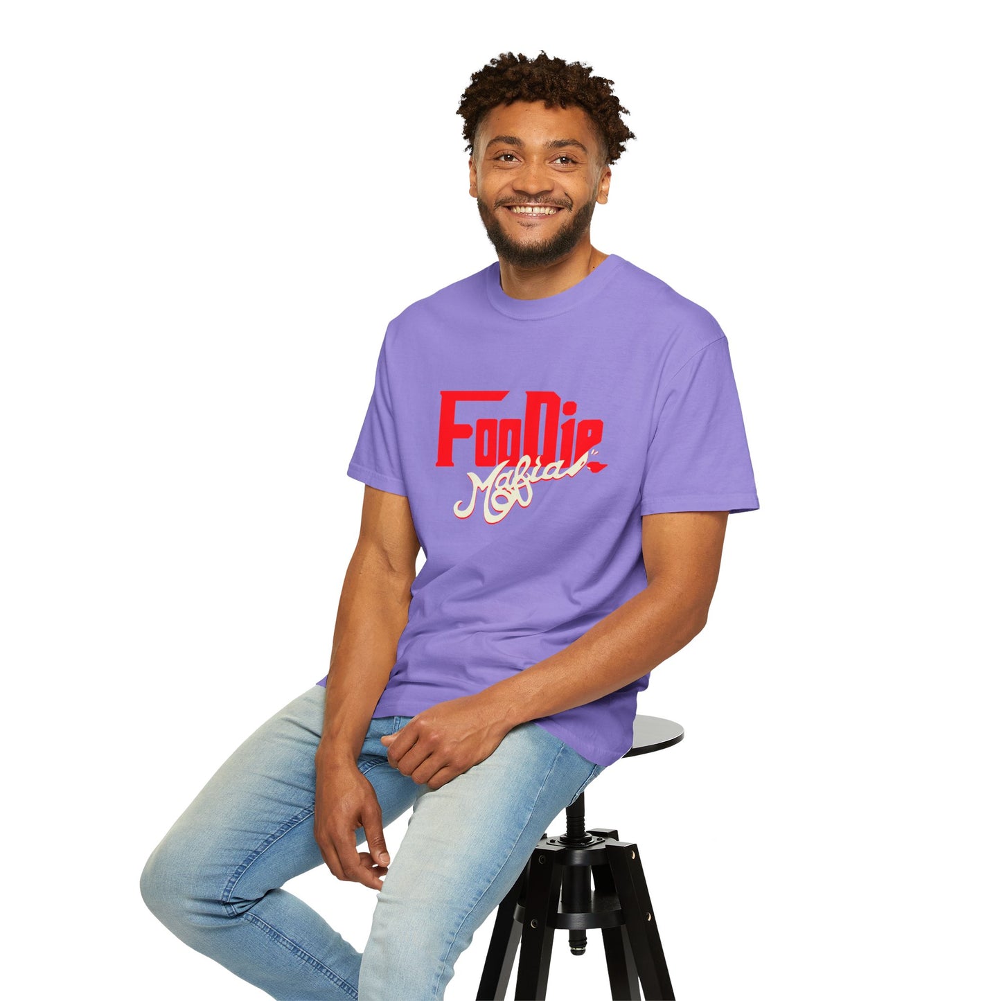 L.O.E.F Red Foodie Mafia Unisex Tee shirt (Beige)