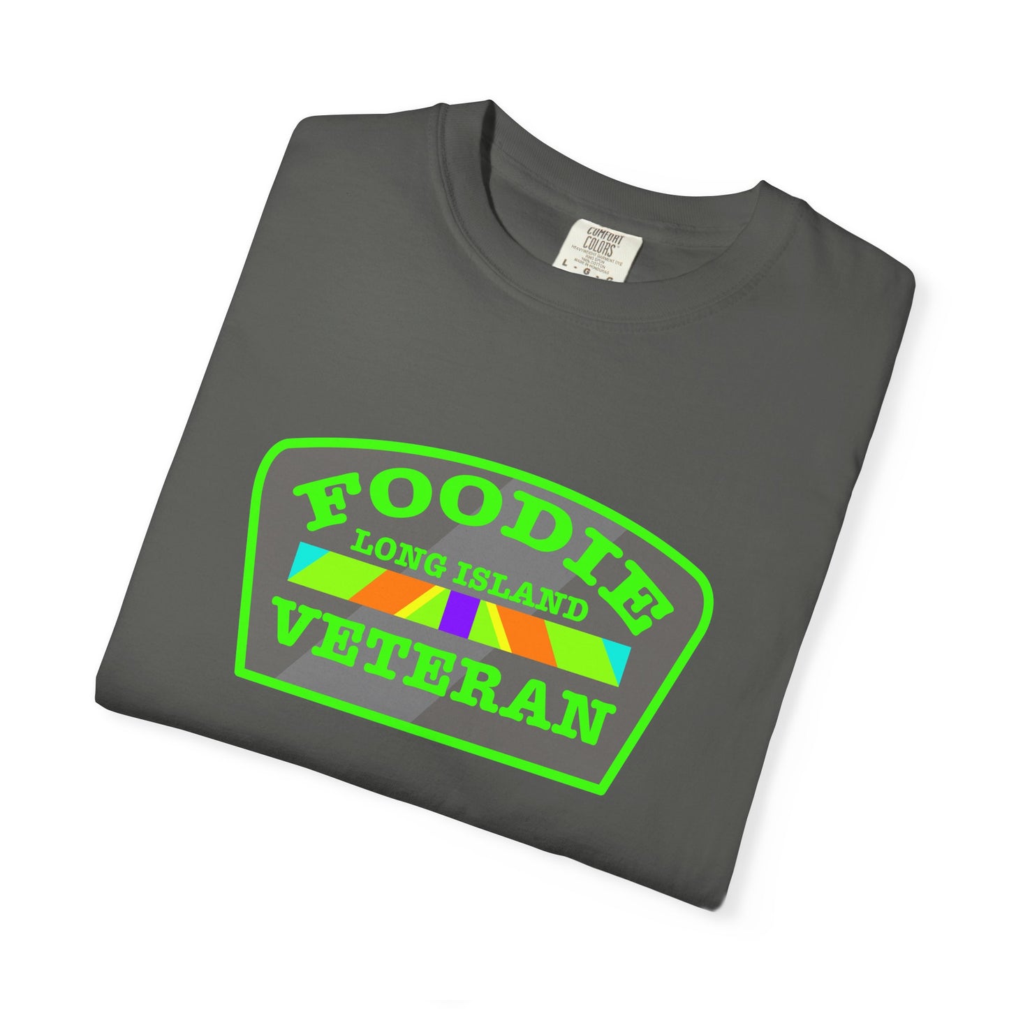 L.O.E.F Foodie Veteran Long Island Unisex Tee Shirt (Neon Green)