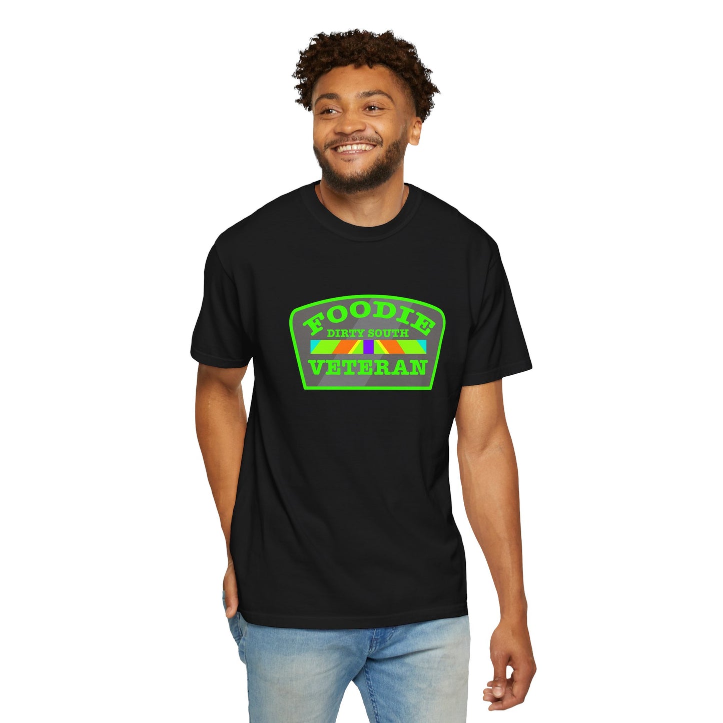 L.O.E.F Foodie Veteran DIRTY SOUTH Unisex Tee Shirt (Neon Green)