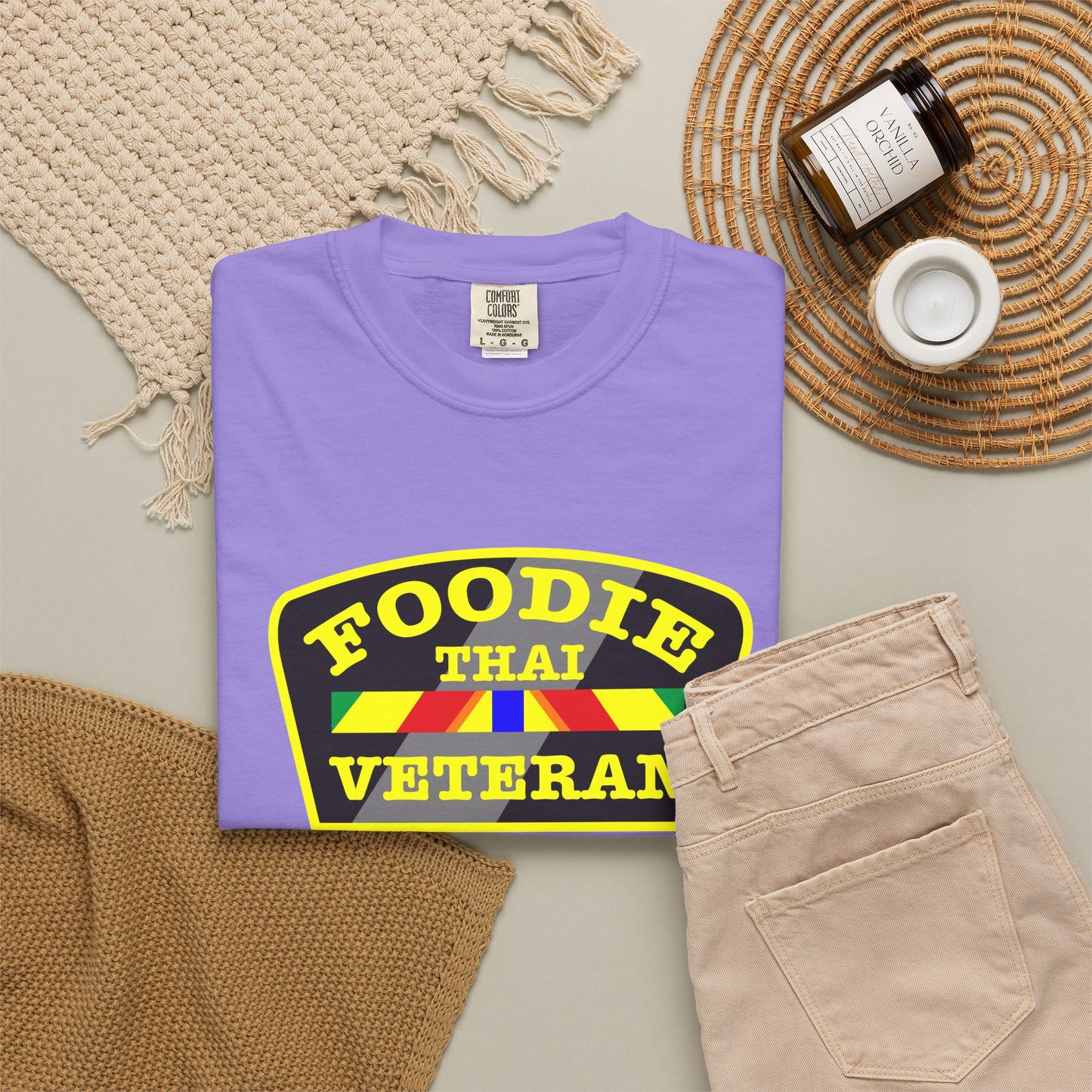L.O.E.F Foodie Veteran THAI Unisex Tee Shirt (Yellow)