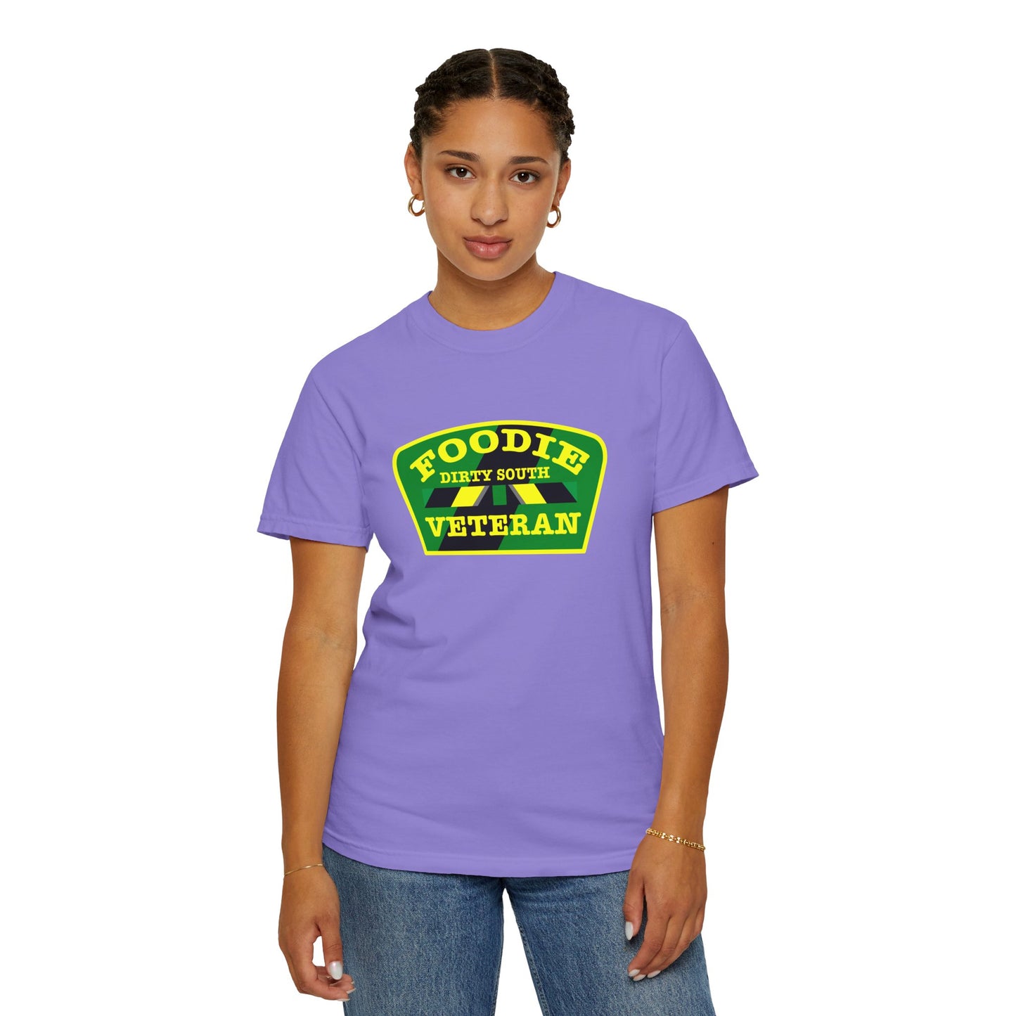 L.O.E.F Foodie Veteran DIRTY SOUTH Unisex Tee Shirt (Yellow and Green)