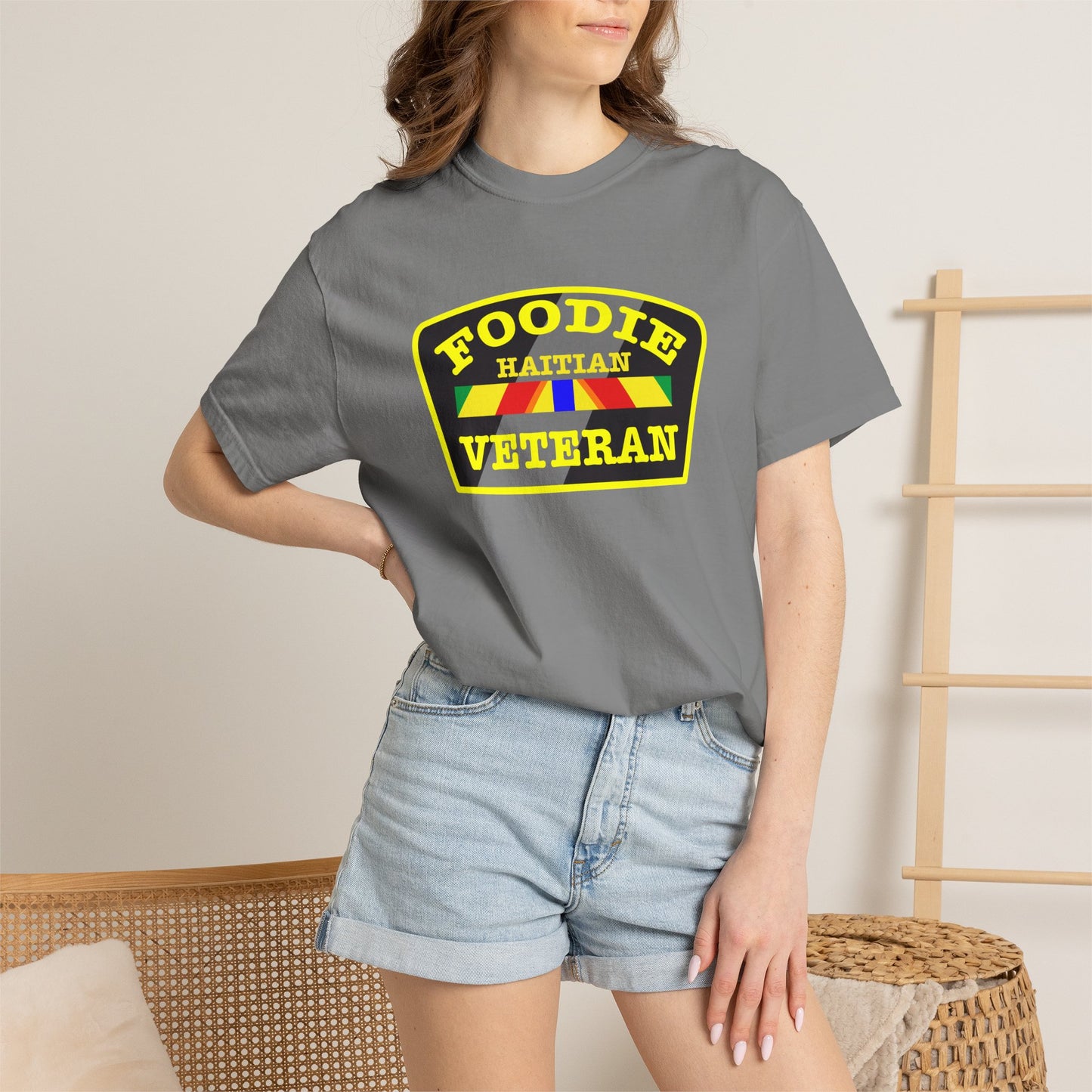 L.O.E.F Foodie Veteran HAITIAN Unisex Tee Shirt (Yellow)