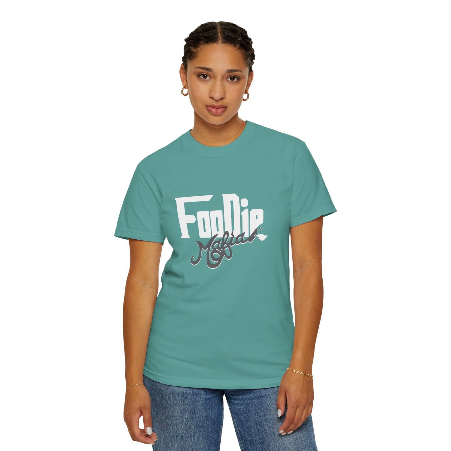 L.O.E.F White Foodie Mafia Unisex Tee shirt (Dark Grey)