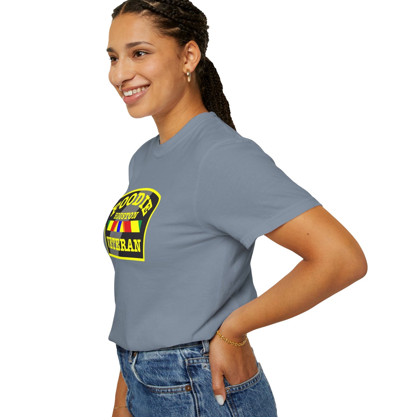 L.O.E.F Foodie Veteran HOUSTON Unisex Tee Shirt (Yellow)