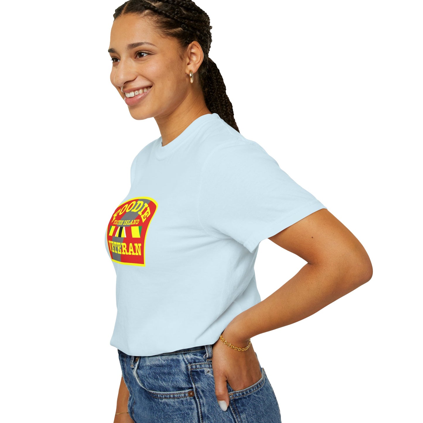 L.O.E.F Foodie Veteran STATEN ISLAND Unisex Tee Shirt (Yellow)