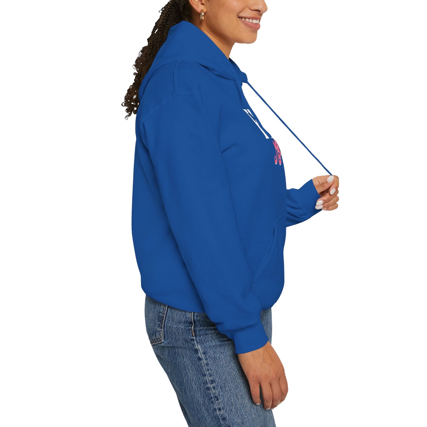 L.O.E.F White Foodie Mafia Unisex Hooded Sweatshirt (Fiery Red)