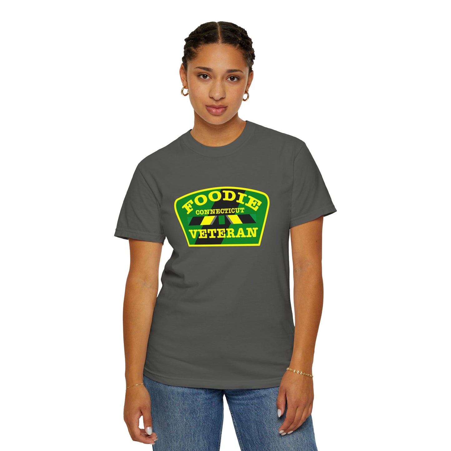 L.O.E.F Foodie Veteran CONNECTICUT Unisex Tee Shirt (Yellow)