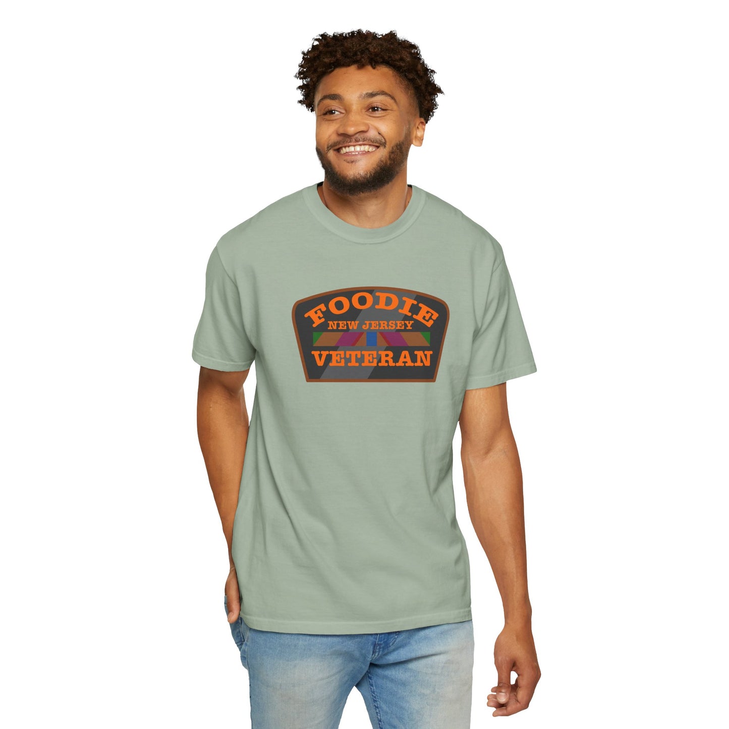 L.O.E.F Foodie Veteran NEW JERSEY Unisex Tee Shirt (Orange)