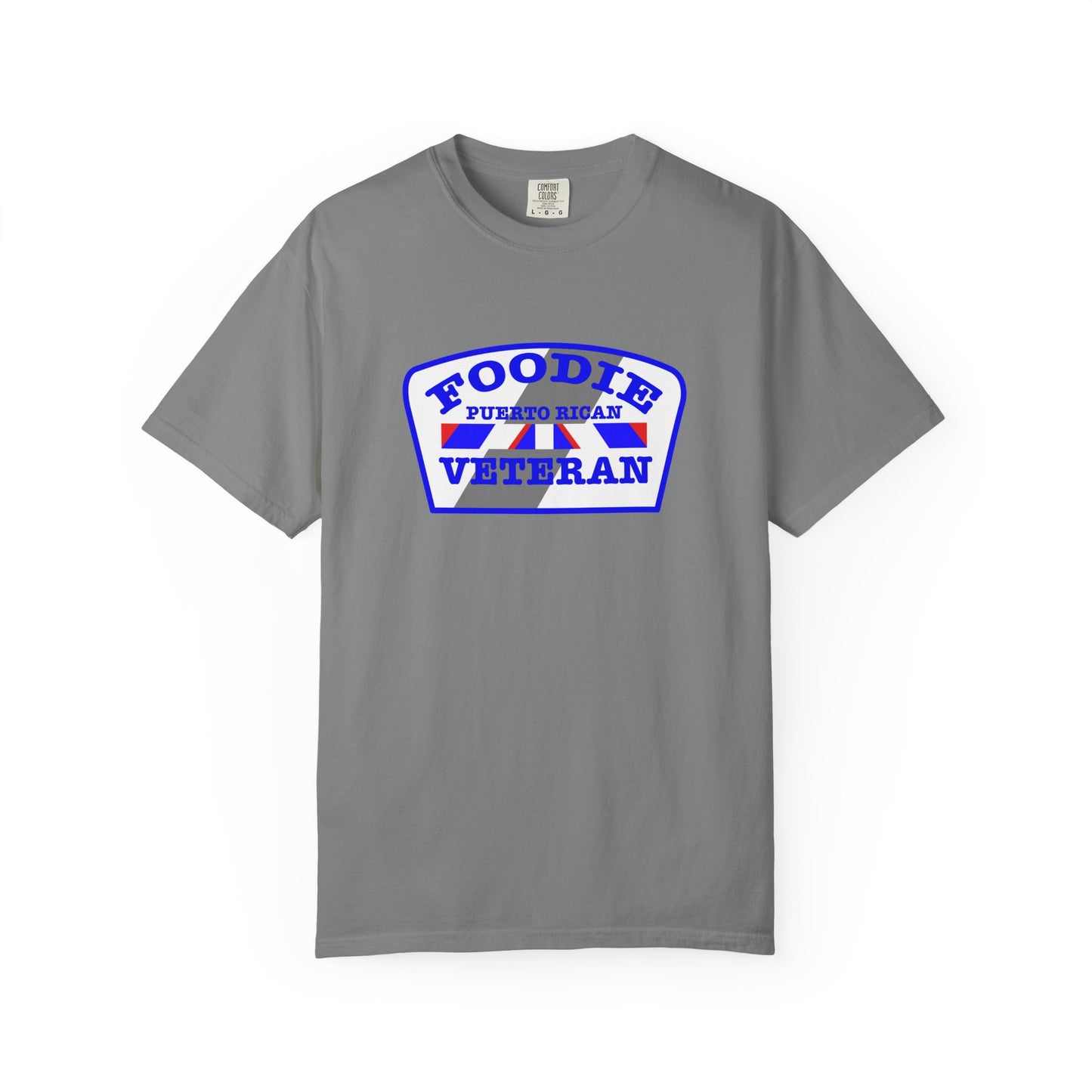 L.O.E.F Foodie Veteran Puerto Rican Unisex Tee Shirt (Blue)