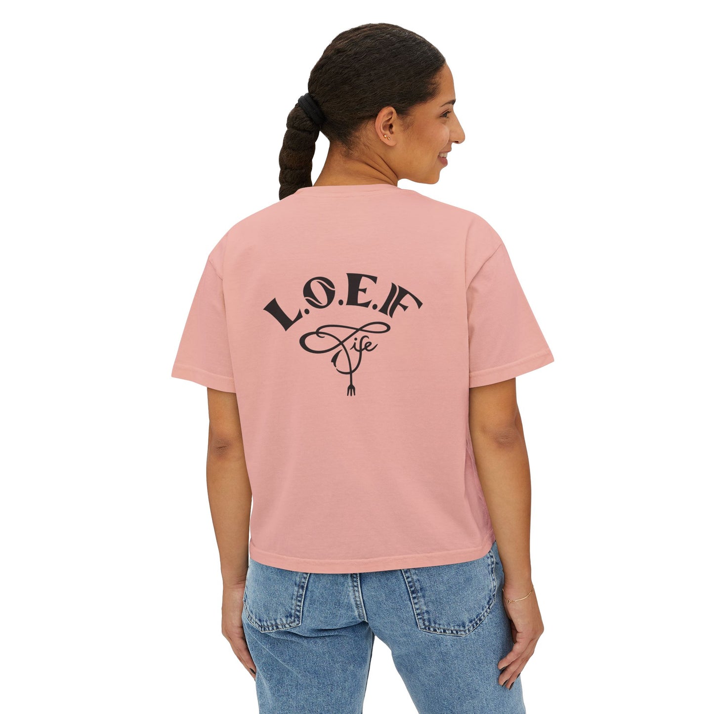 L.O.E.F Foodie 4Life Vegan Boxy Tee (Fuchsia)