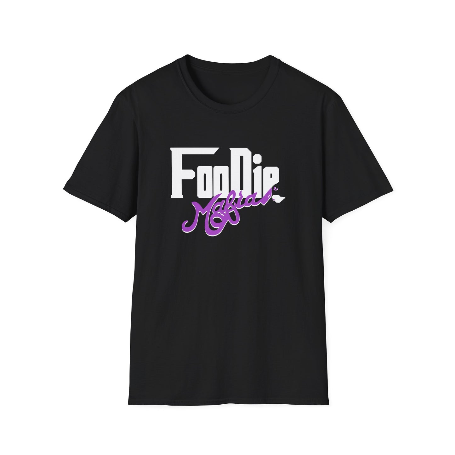 L.O.E.F White Foodie Mafia Unisex Tee Shirt  (Purple)