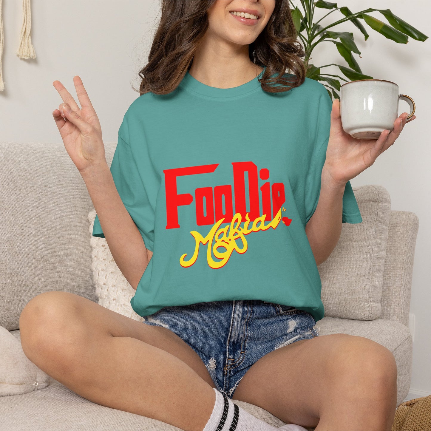 L.O.E.F Red Foodie Mafia Unisex Tee shirt (Bright Yellow)