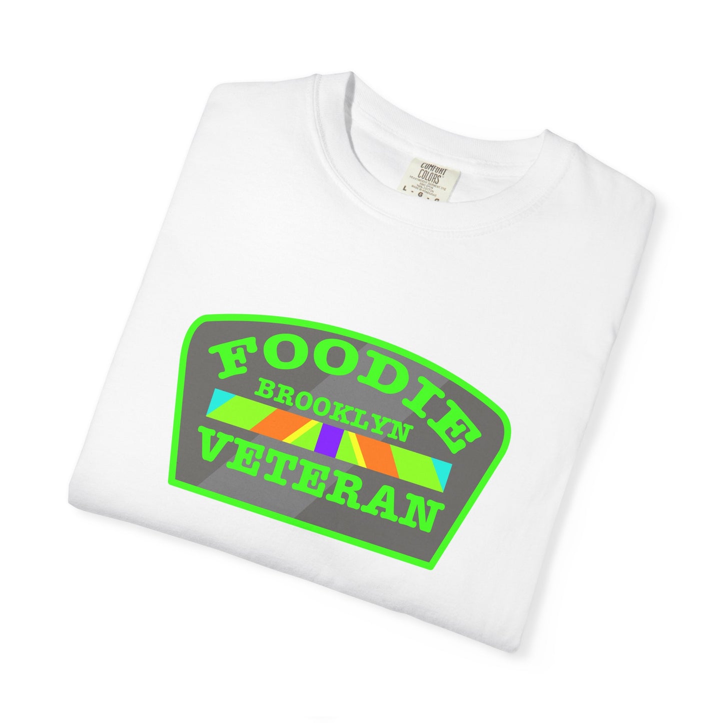L.O.E.F Foodie Veteran BROOKLYN Unisex Tee Shirt (Neon Green)