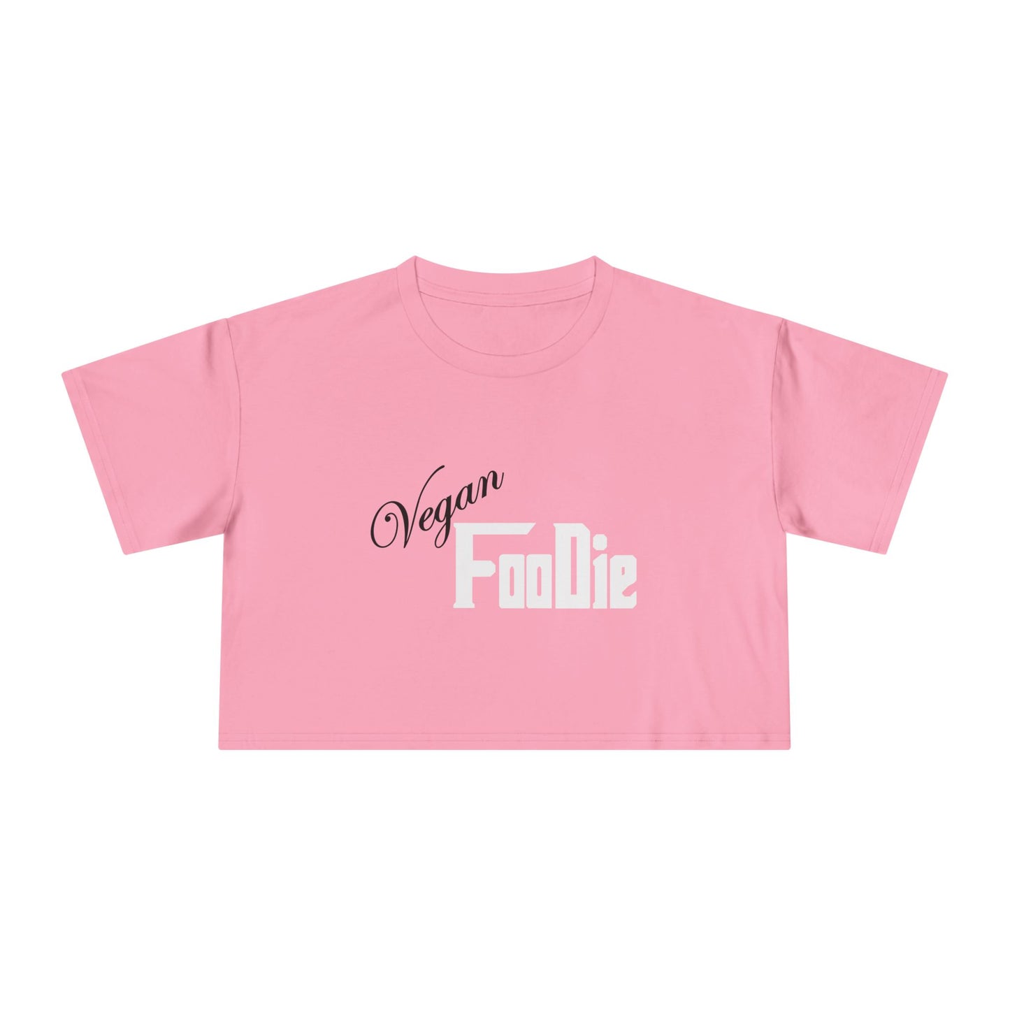 L.O.E.F Women Vegan Foodie Crop Tee (White)