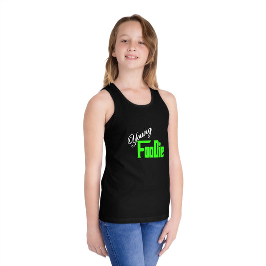 L.O.E.F White Young Foodie Kid Tank Top (Neon Green)