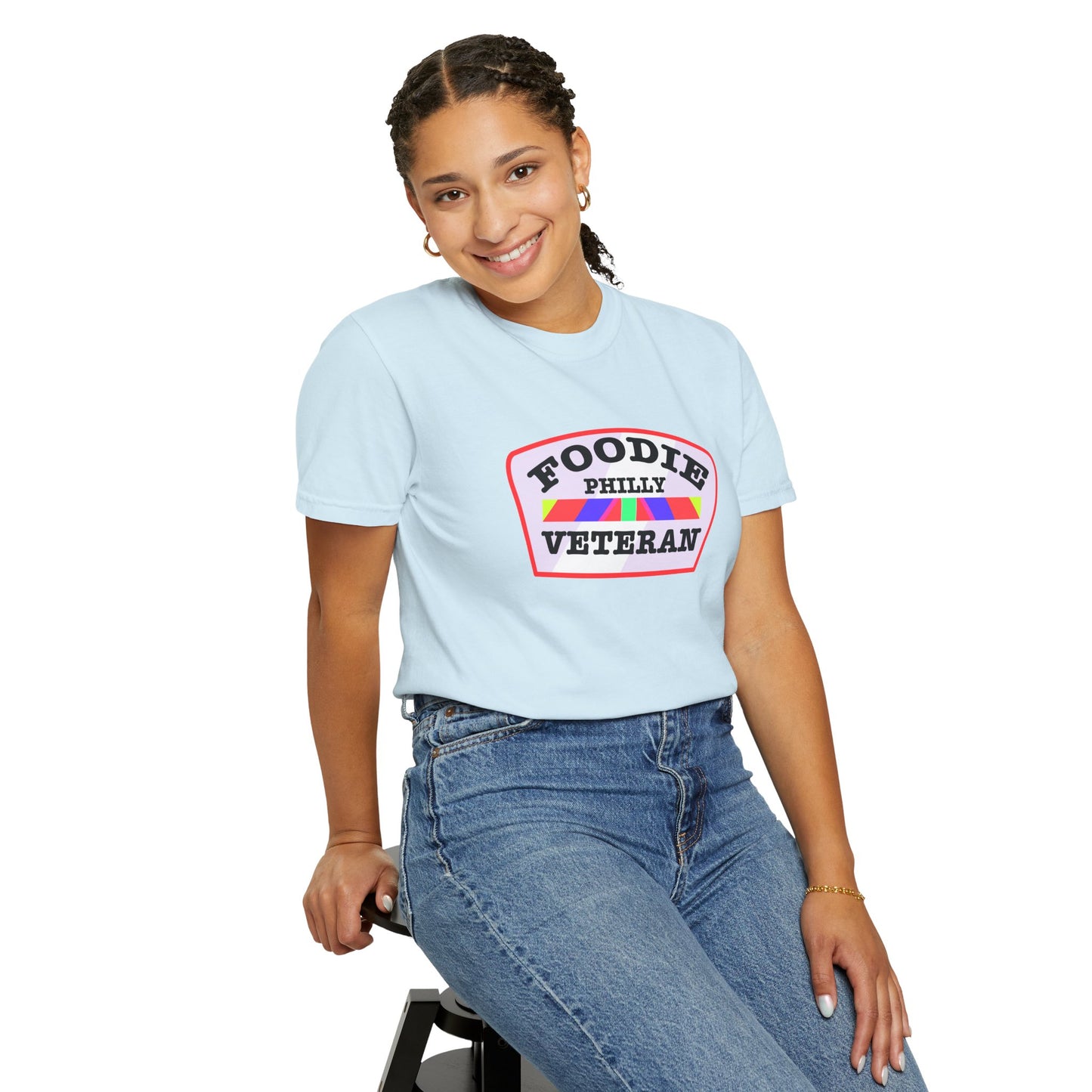 L.O.E.F Foodie Veteran PHILLY Unisex Tee Shirt (Soft Pink)