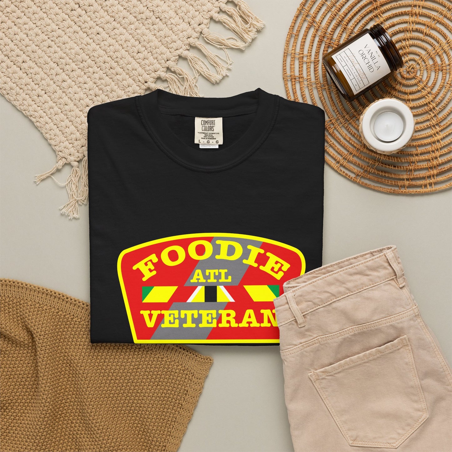 L.O.E.F Foodie Veteran ATL Unisex Tee Shirt (Yellow)