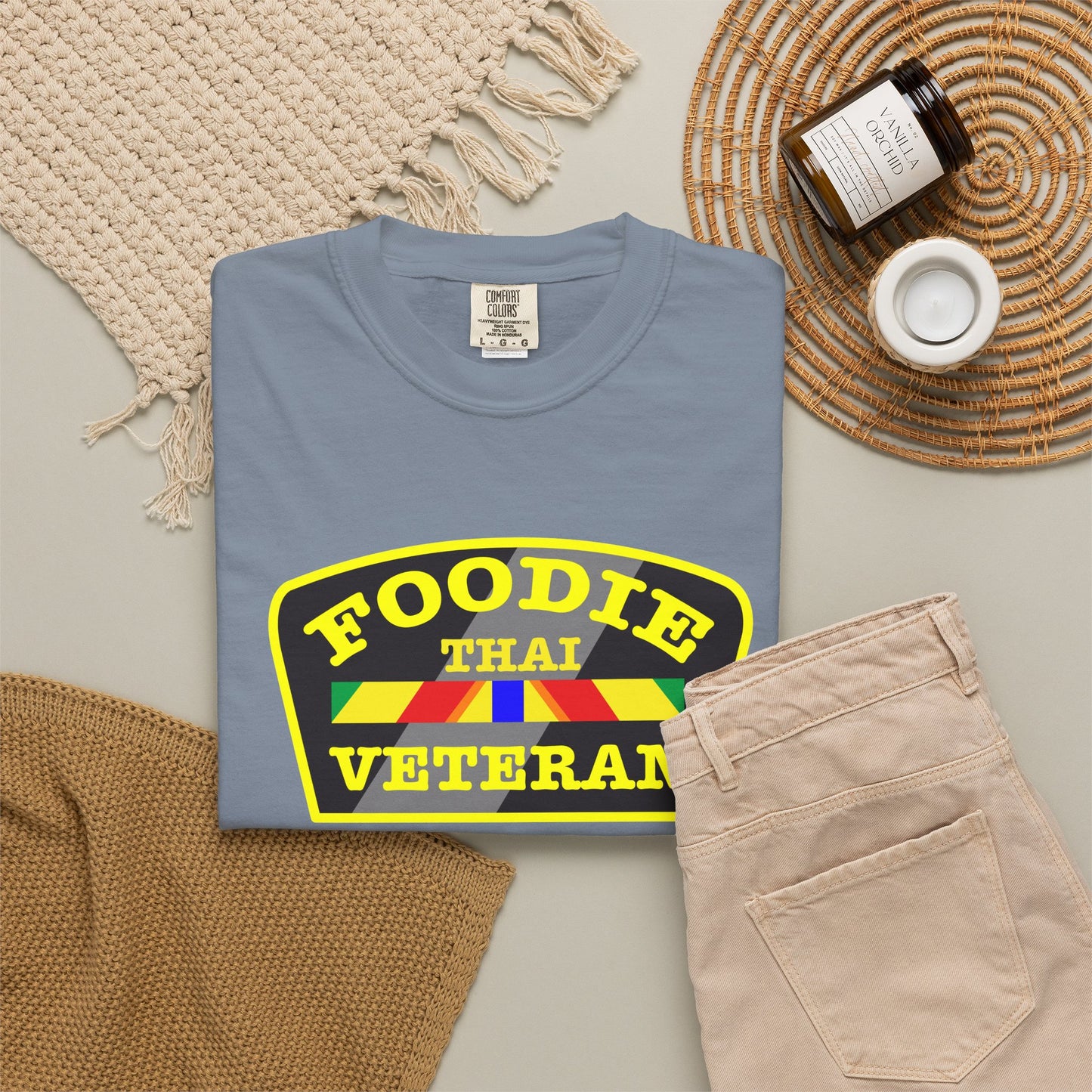 L.O.E.F Foodie Veteran THAI Unisex Tee Shirt (Yellow)