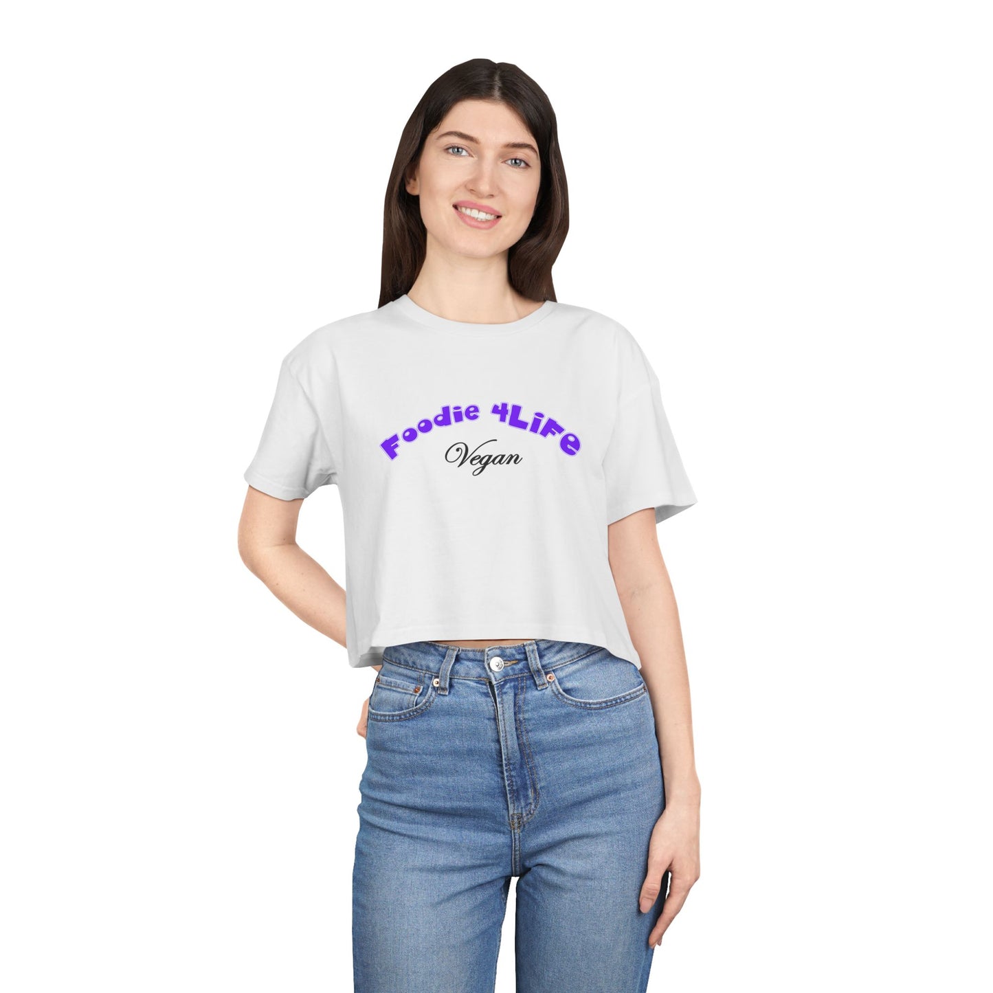 L.O.E.F Foodie 4Life Vegan Crop Top (Violet)