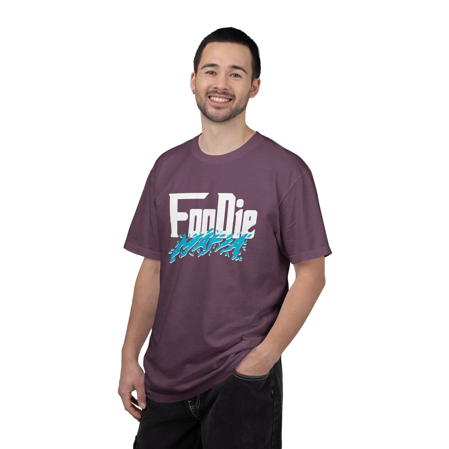 L.O.E.F Foodie Mafia Unisex Tee Shirt  (Aqua Blue)