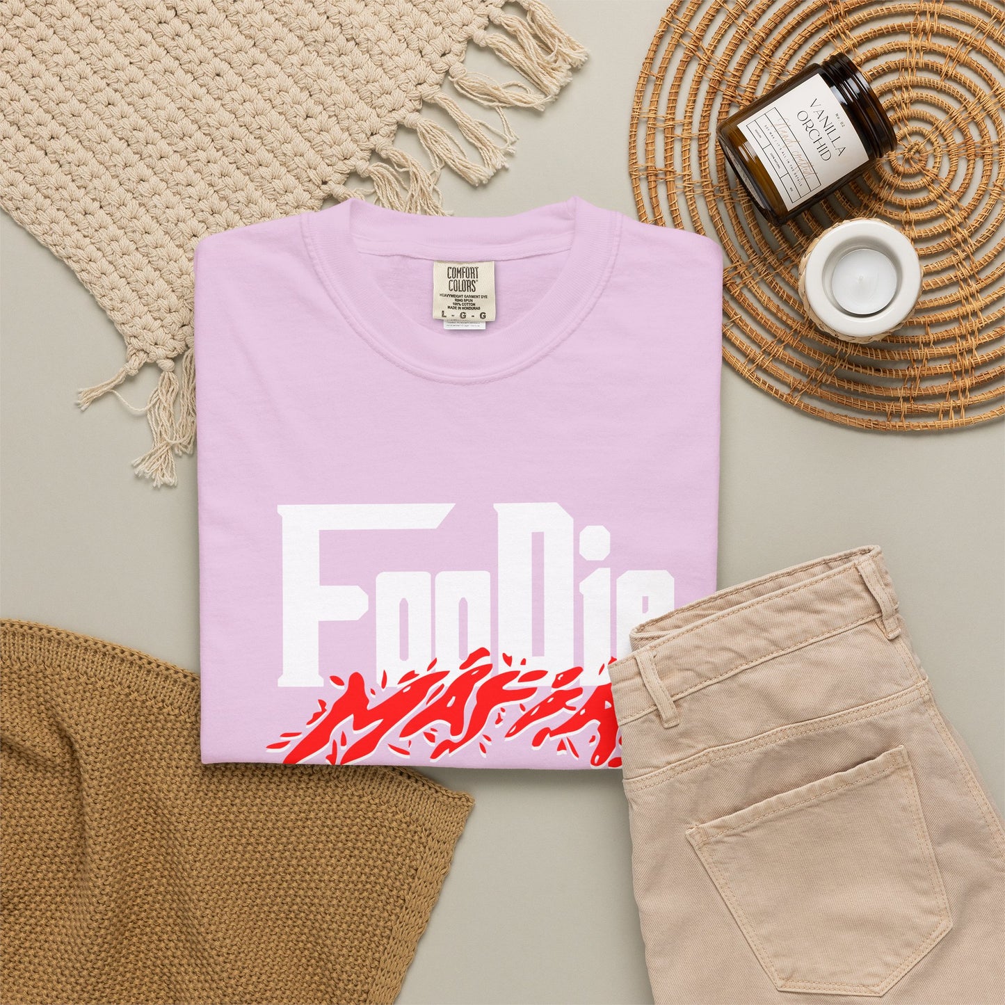 L.O.E.F Foodie Mafia Unisex Tee Shirt  (Red)