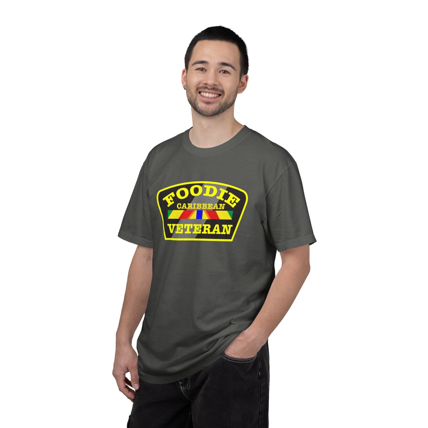 L.O.E.F Foodie Veteran CARIBBEAN Unisex Tee Shirt (Yellow)