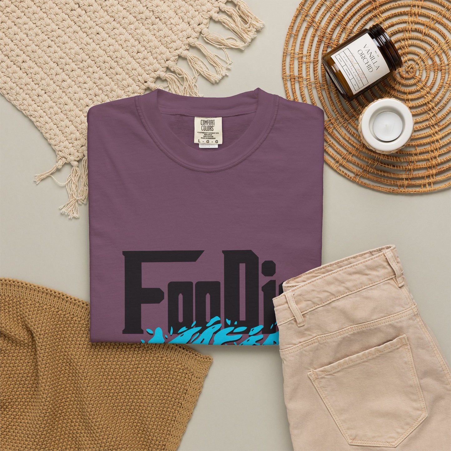 L.O.E.F Foodie Mafia Unisex Tee Shirt (Aqua Blue)