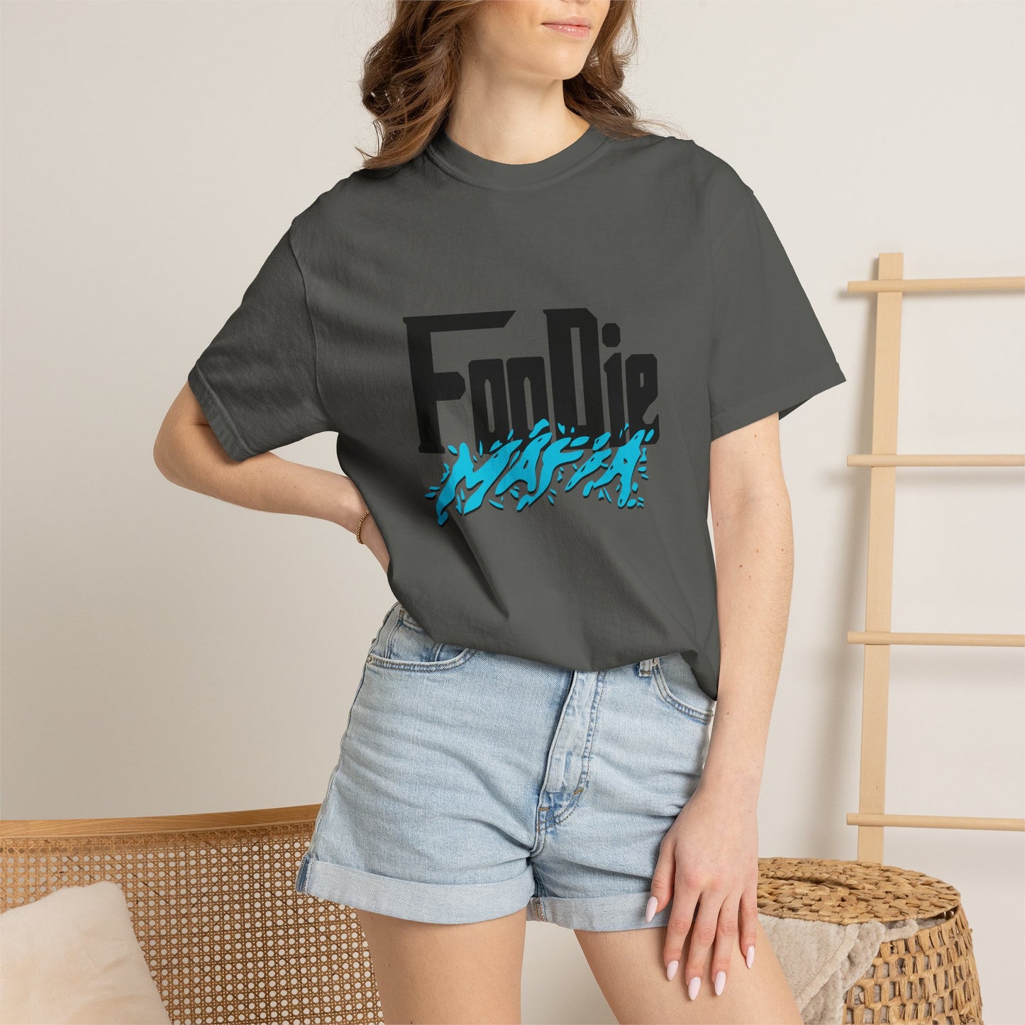L.O.E.F Foodie Mafia Unisex Tee Shirt (Aqua Blue)