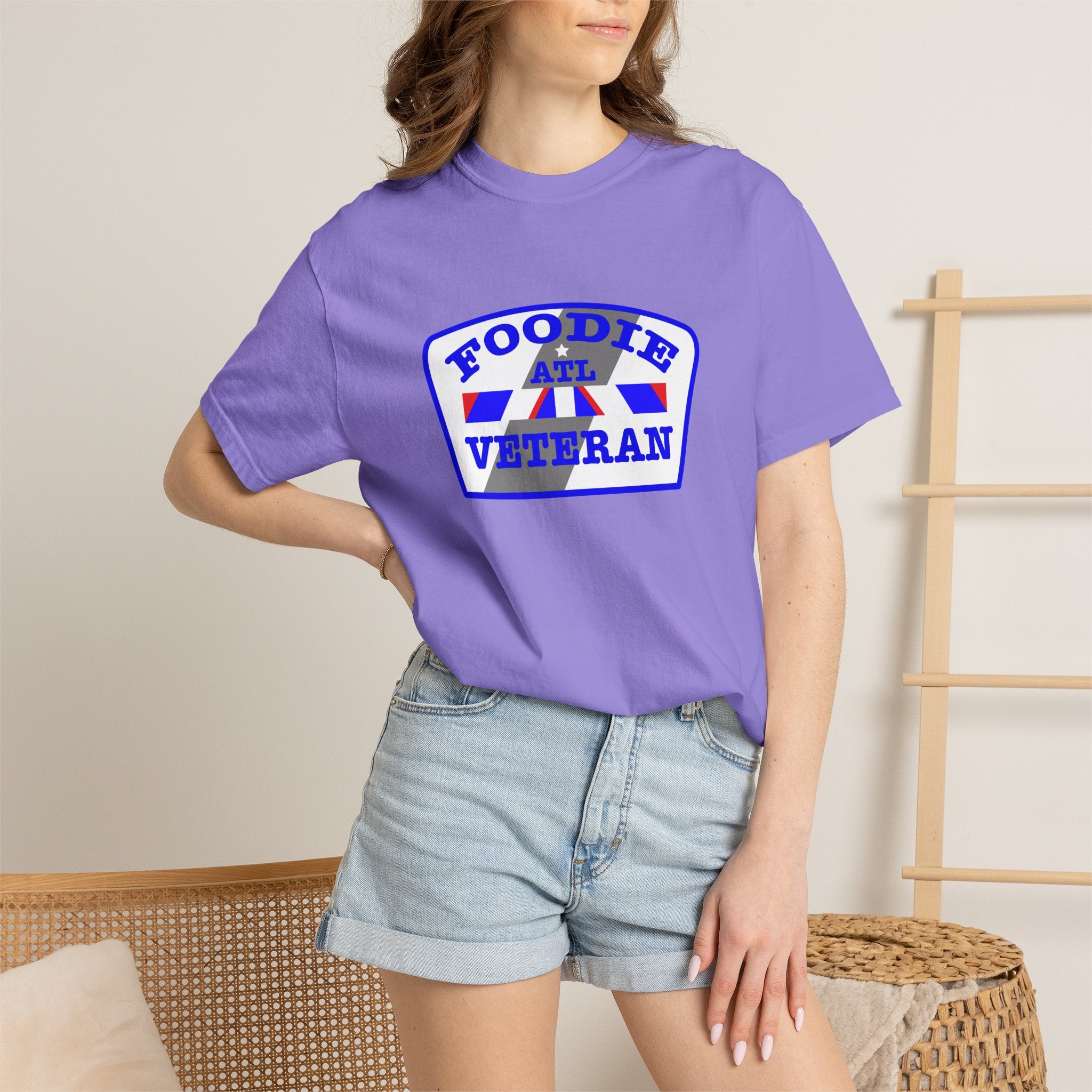L.O.E.F Foodie Veteran ATL Unisex Tee Shirt (Blue)