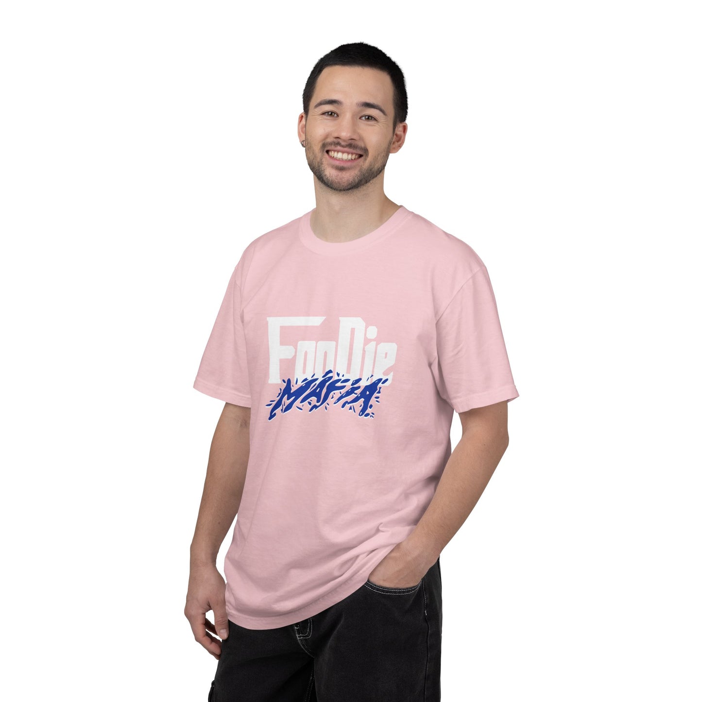 L.O.E.F White Foodie Mafia Unisex Tee shirt (Cobalt Blue)