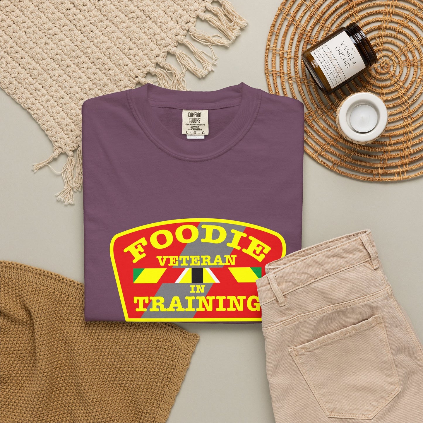 L.O.E.F Foodie Veteran IN TRAINING Unisex Tee Shirt (Yellow)