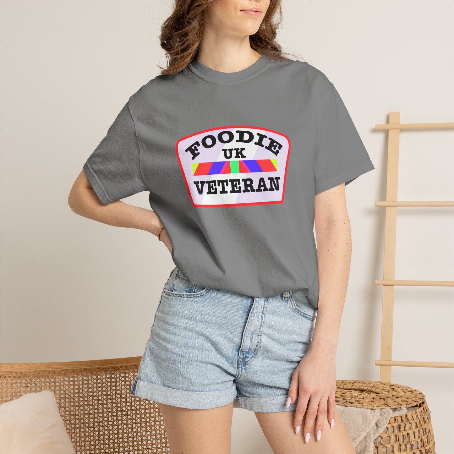 L.O.E.F Foodie Veteran UK Unisex Tee Shirt (Soft Pink)