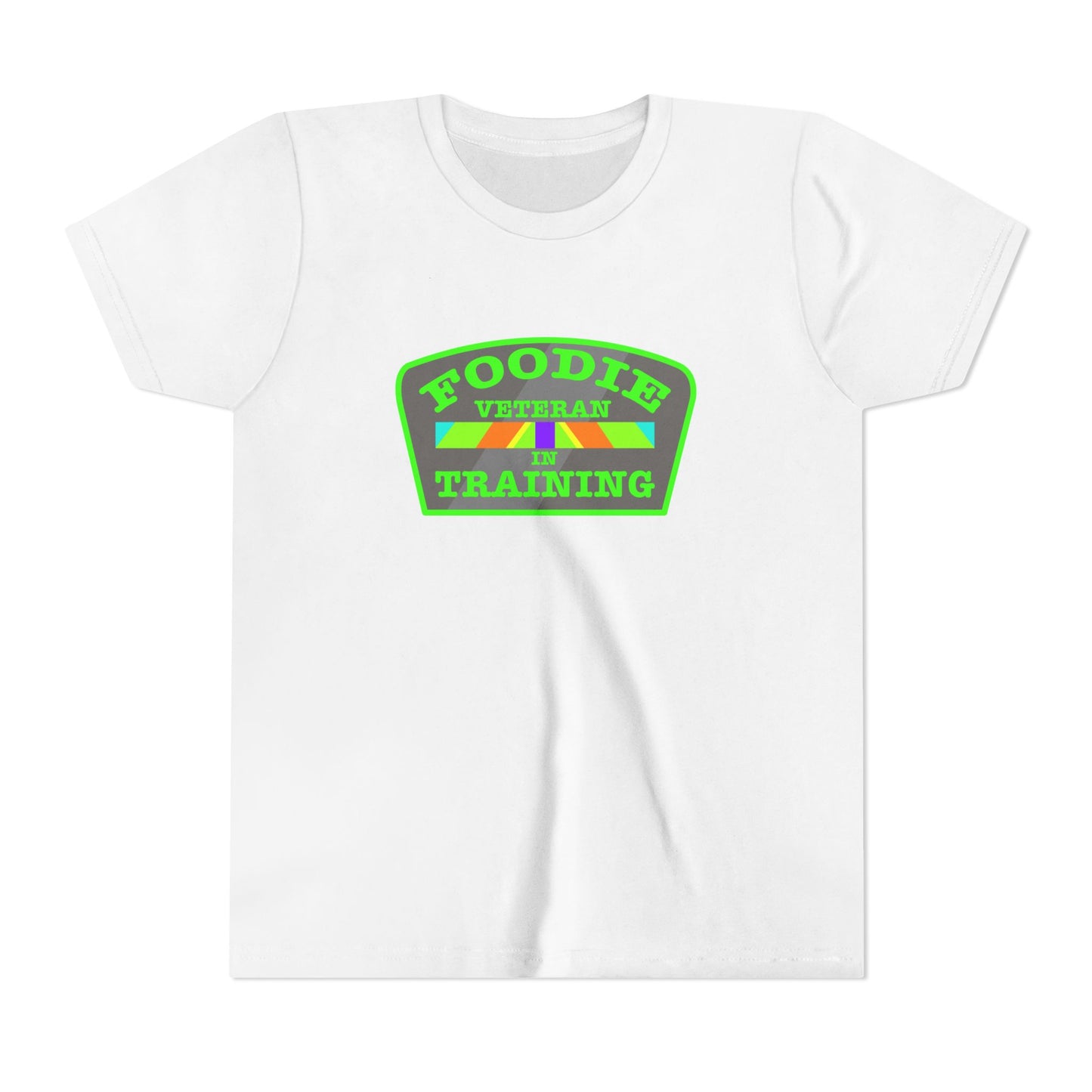 L.O.E.F Foodie Veteran In Training Kids Tee Shirt (Neon Green)