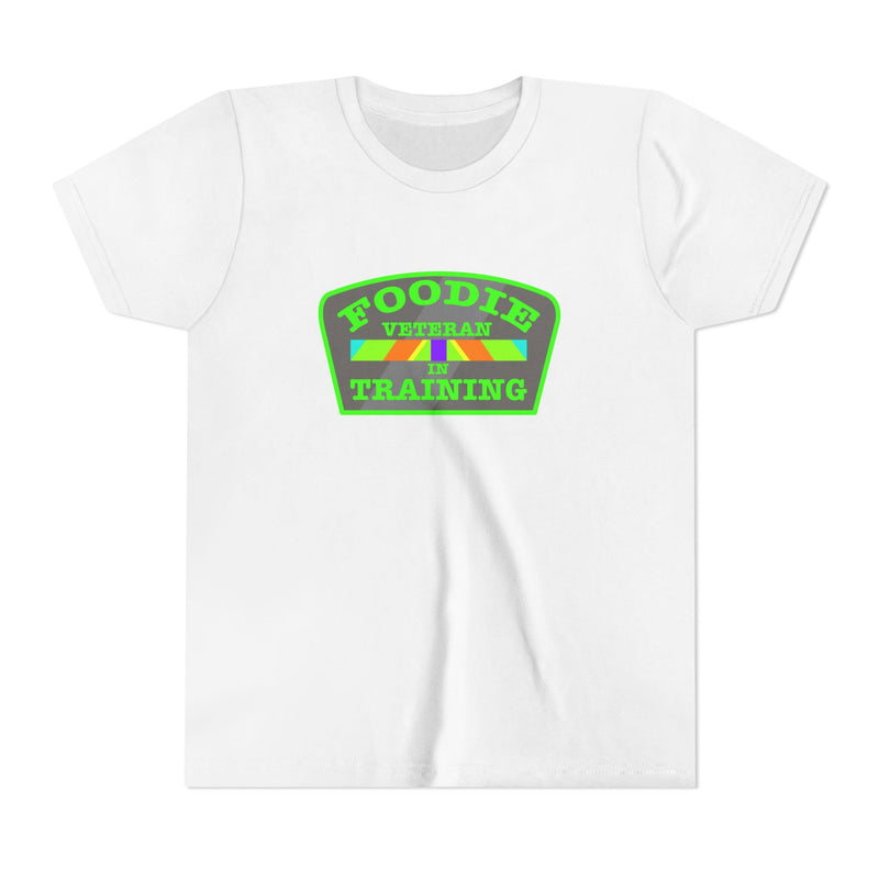L.O.E.F Foodie Veteran In Training Kids Tee Shirt (Neon Green)