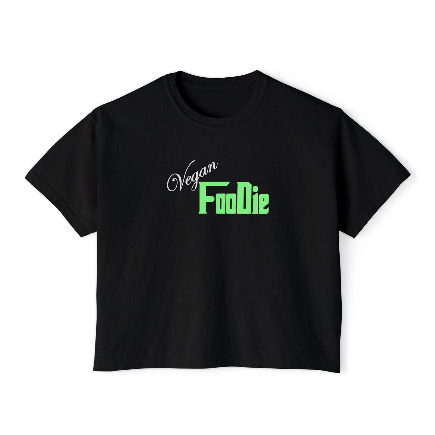 L.O.E.F Women Vegan Foodie Boxy Tee (Mint Green)