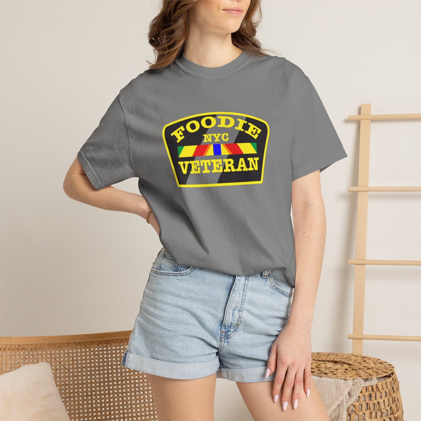L.O.E.F Foodie Veteran NYC Unisex Tee Shirt (Yellow)