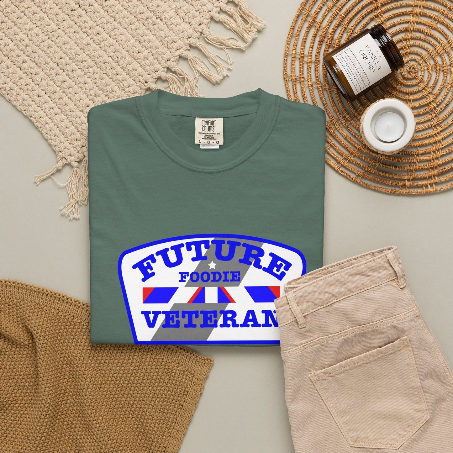 L.O.E.F Future Foodie Veteran Unisex Tee Shirt (Blue)