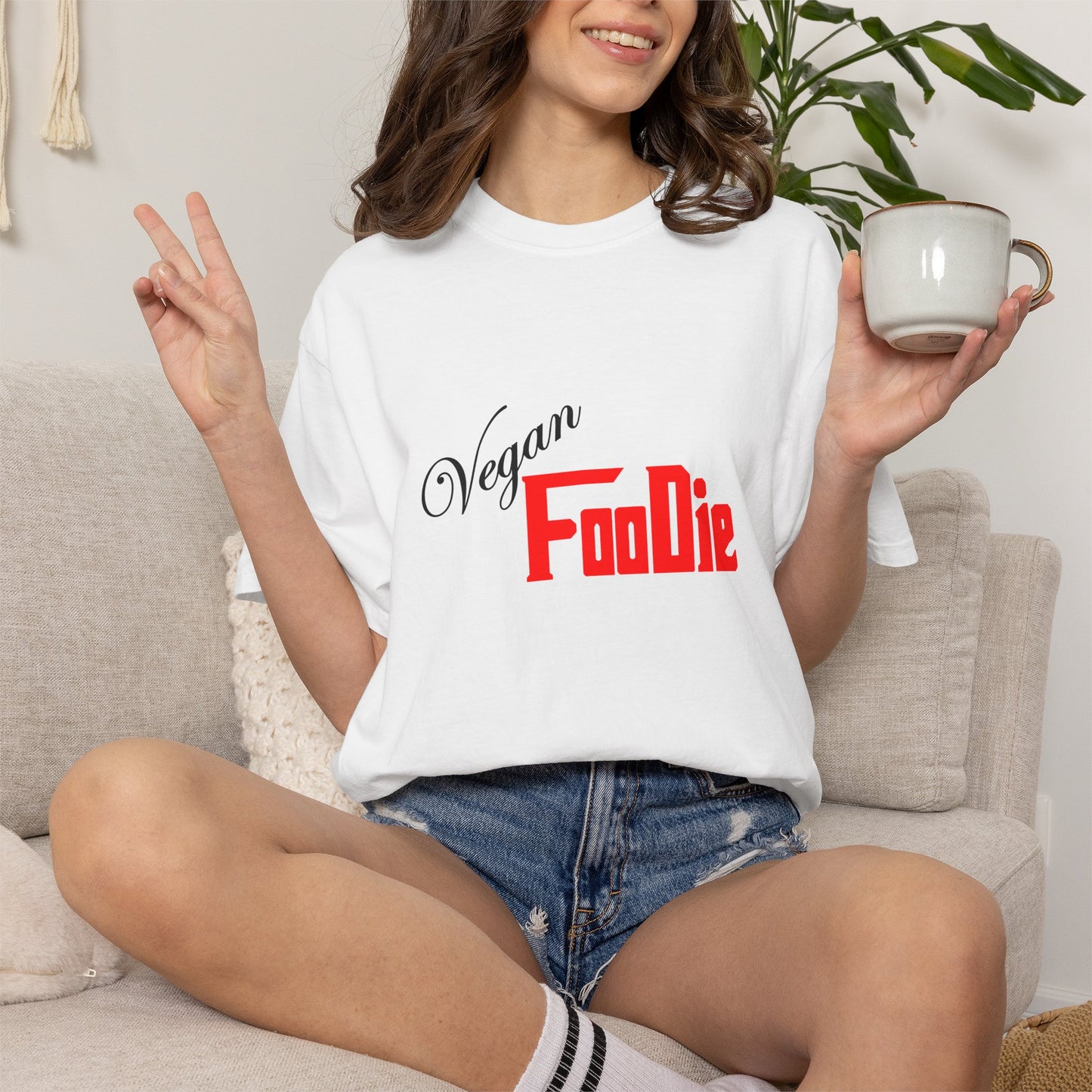 L.O.E.F Unisex Vegan Foodie Tee Shirt (Fiery Red)