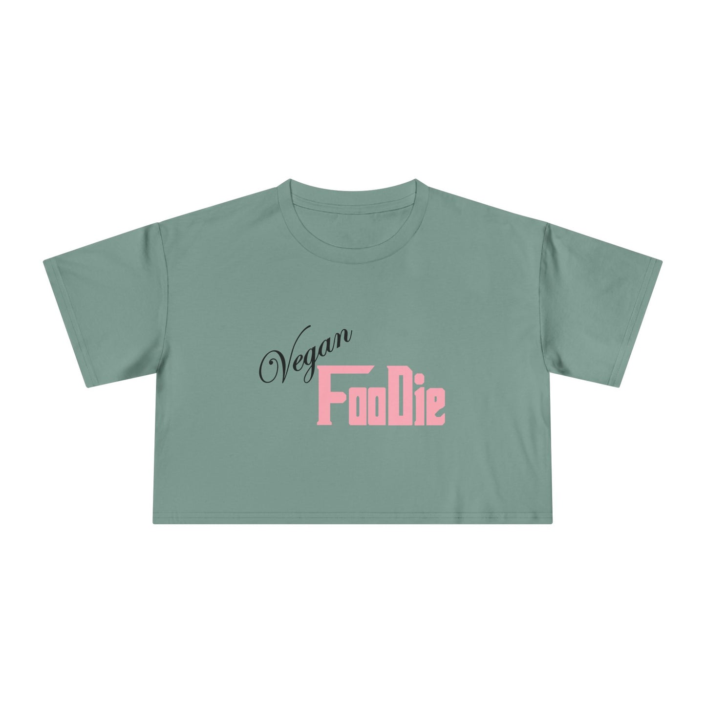 L.O.E.F Women Vegan Foodie Crop Tee (Soft Pink)