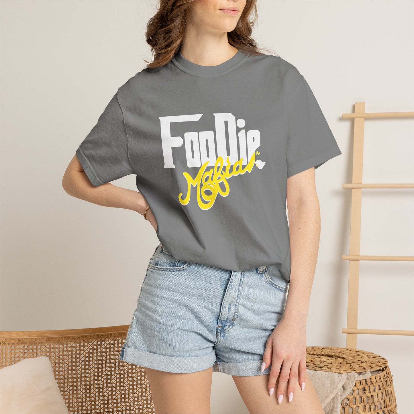L.O.E.F Foodie Mafia Unisex Tee Shirt  (Yellow)